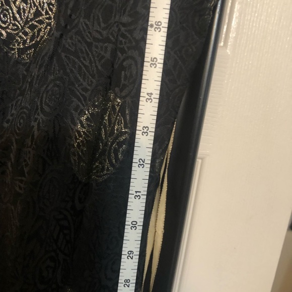 Norma Walters size 10 Black & Gold silk print BIAS cut maxi skirt with side zip - Picture 14 of 16